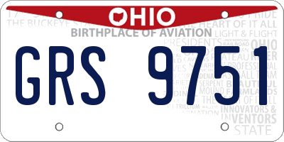 OH license plate GRS9751