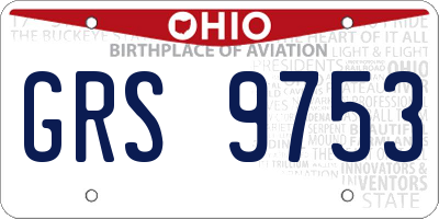 OH license plate GRS9753
