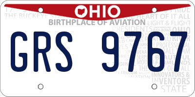 OH license plate GRS9767