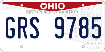 OH license plate GRS9785