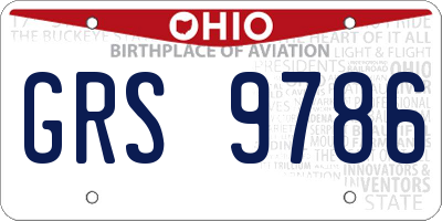 OH license plate GRS9786