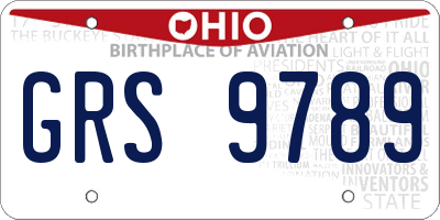 OH license plate GRS9789