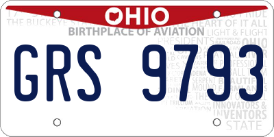 OH license plate GRS9793