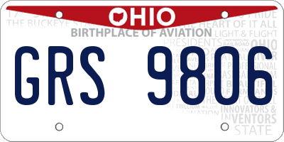 OH license plate GRS9806
