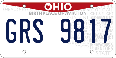 OH license plate GRS9817