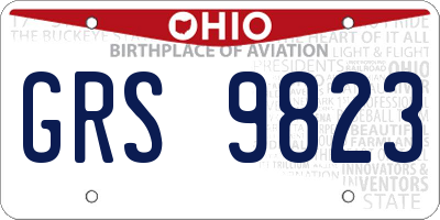 OH license plate GRS9823