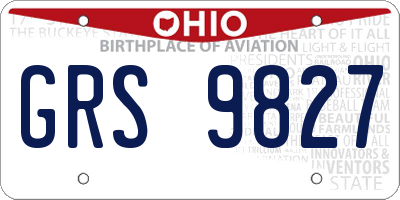 OH license plate GRS9827