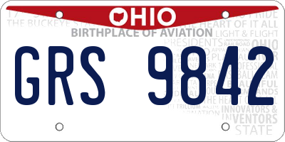 OH license plate GRS9842