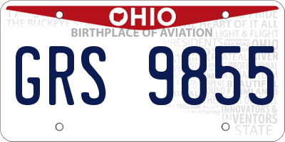 OH license plate GRS9855