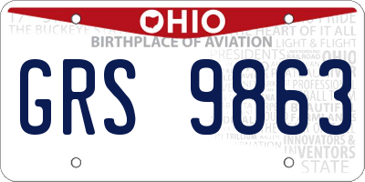 OH license plate GRS9863