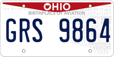 OH license plate GRS9864