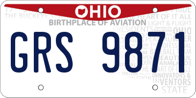 OH license plate GRS9871