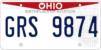 OH license plate GRS9874
