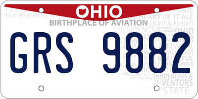 OH license plate GRS9882