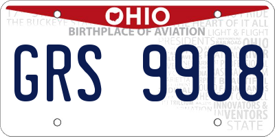 OH license plate GRS9908