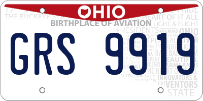 OH license plate GRS9919