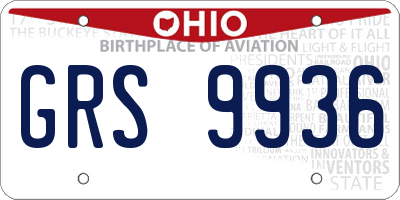 OH license plate GRS9936