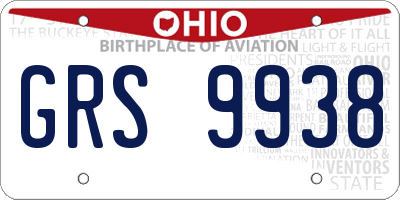OH license plate GRS9938