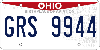 OH license plate GRS9944
