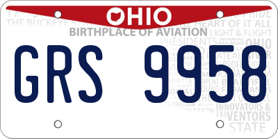 OH license plate GRS9958