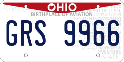 OH license plate GRS9966