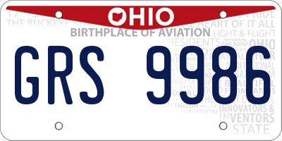 OH license plate GRS9986
