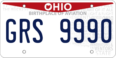 OH license plate GRS9990