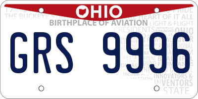 OH license plate GRS9996