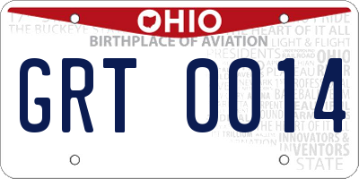 OH license plate GRT0014