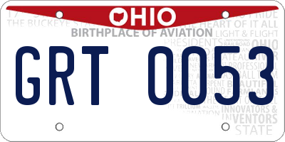 OH license plate GRT0053