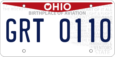 OH license plate GRT0110