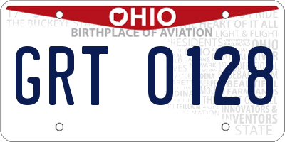OH license plate GRT0128