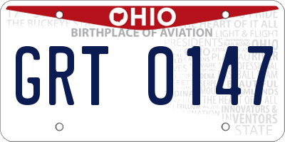 OH license plate GRT0147