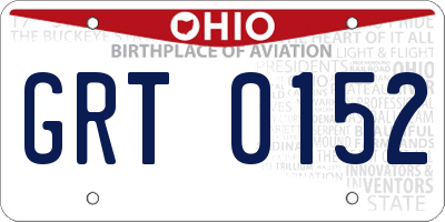 OH license plate GRT0152