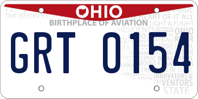 OH license plate GRT0154