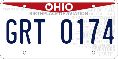 OH license plate GRT0174