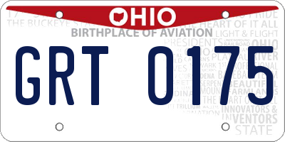 OH license plate GRT0175