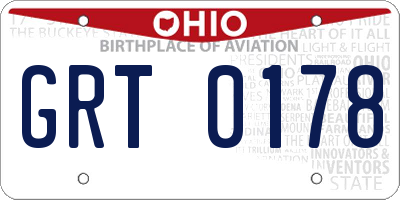 OH license plate GRT0178
