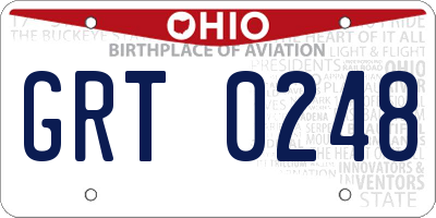 OH license plate GRT0248
