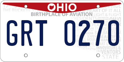 OH license plate GRT0270