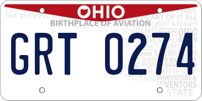 OH license plate GRT0274