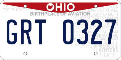 OH license plate GRT0327