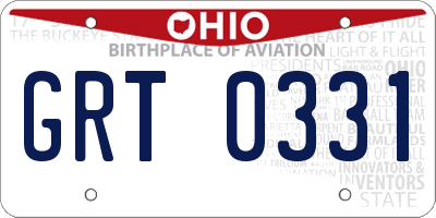 OH license plate GRT0331