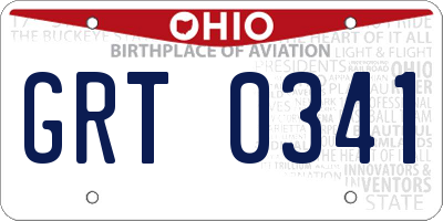 OH license plate GRT0341