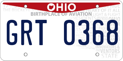 OH license plate GRT0368