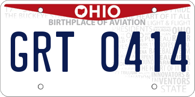 OH license plate GRT0414