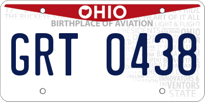 OH license plate GRT0438