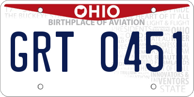 OH license plate GRT0451