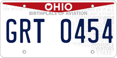 OH license plate GRT0454