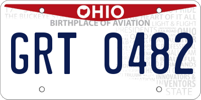 OH license plate GRT0482